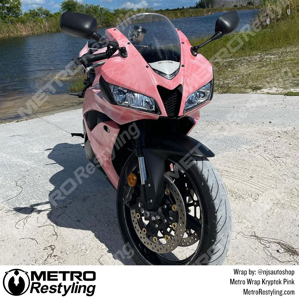 Pink Camo Motorcycle Wrap
