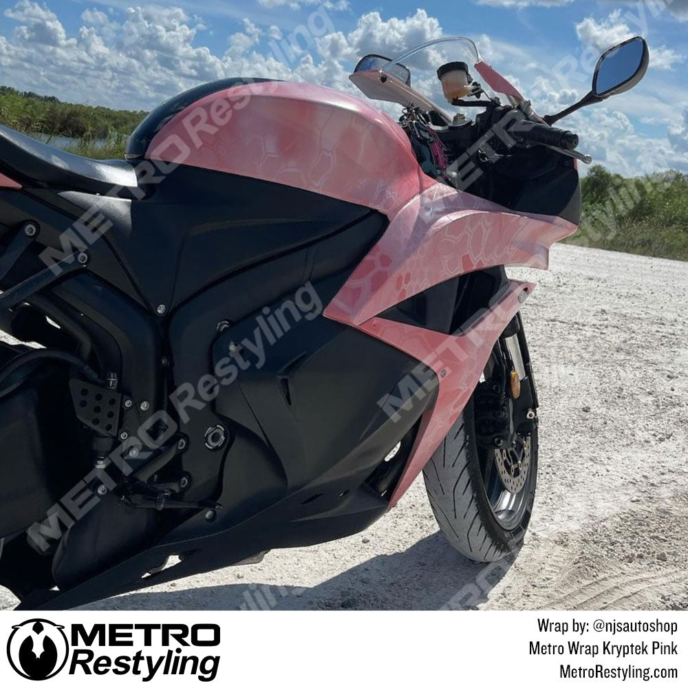 pink camo motorcycle vinyl wrap