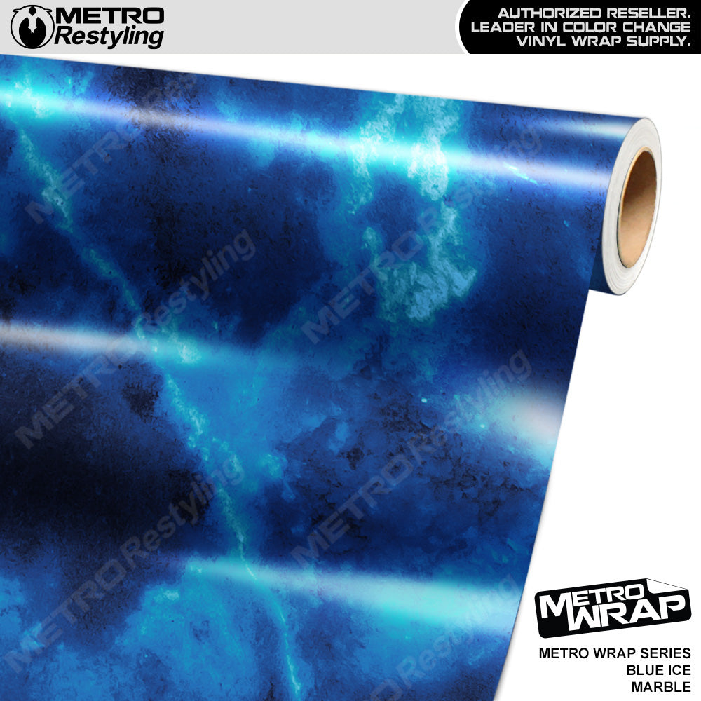 Metro Wrap Blue Ice Marble Vinyl Film