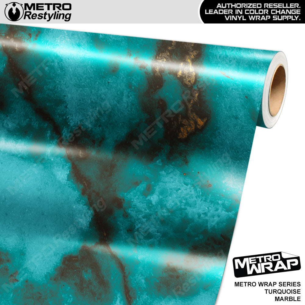 Metro Wrap Turquoise Marble Vinyl Film