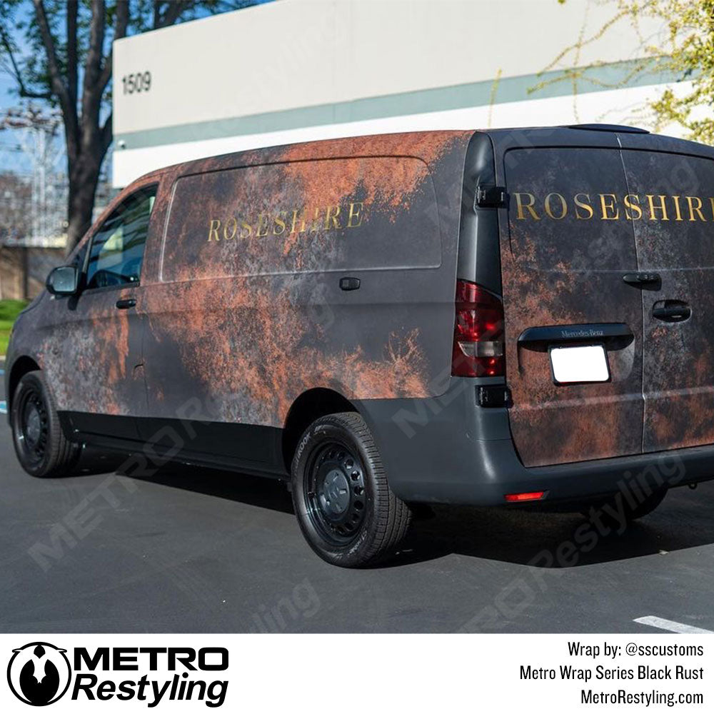 Metro Wrap Black Rust Vinyl van