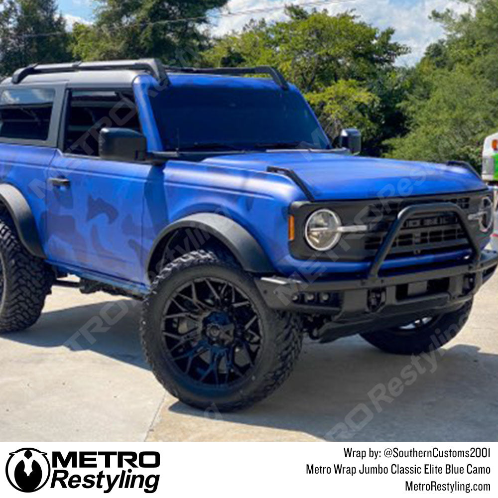 Ford Bronco Blue Camo Wrap