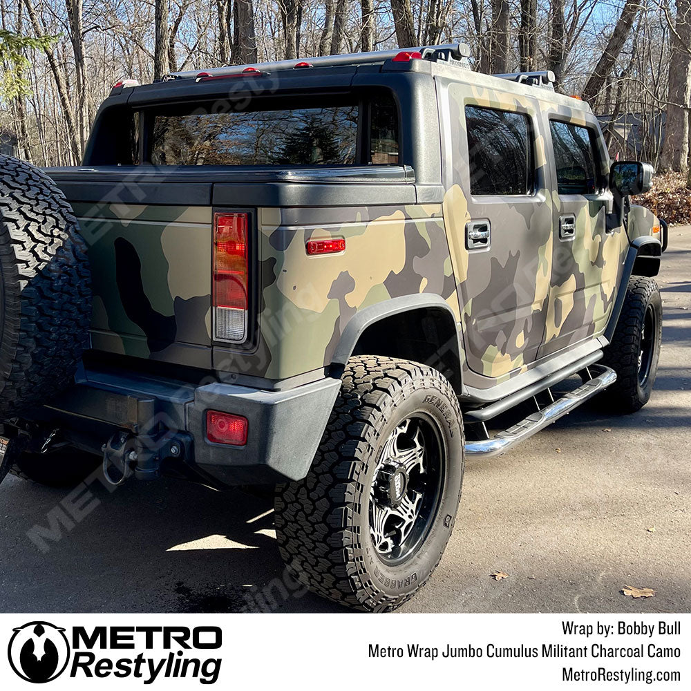 Hummer Wrapped Jumbo Cumulus Militant Charcoal - Metro Wrap | Metro Restyling