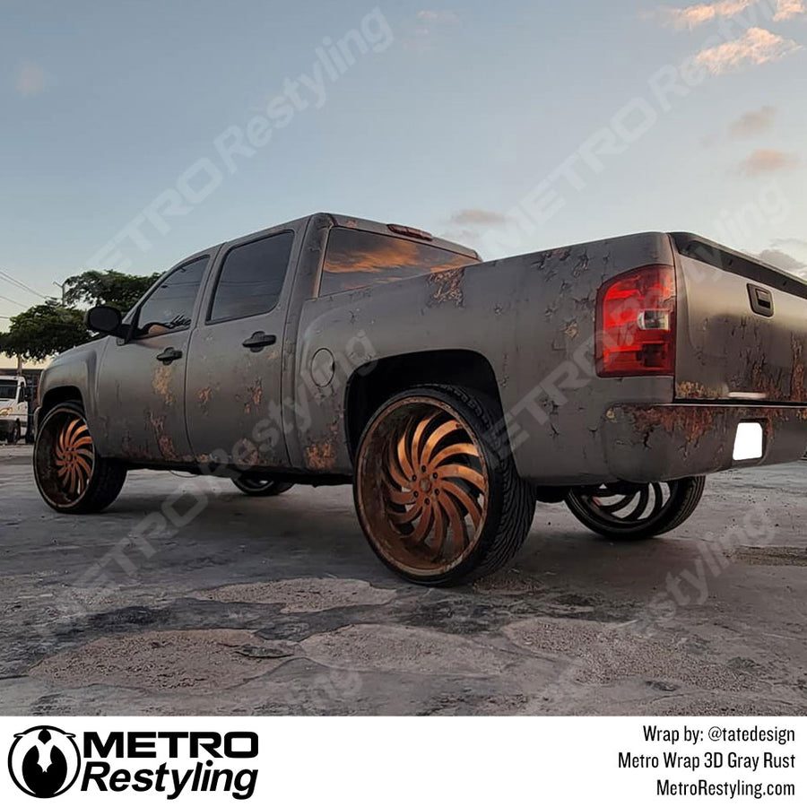 Rust Coloured Mini Metro 3D Gray Rust - Metro Wrap | Metro Restyling