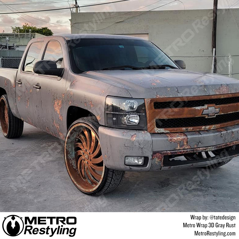 Metro Wrap 3D Gray Truck Rust
