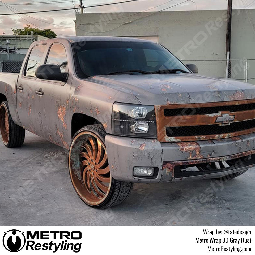 Rust Coloured Mini Metro 3D Gray Rust - Metro Wrap | Metro Restyling