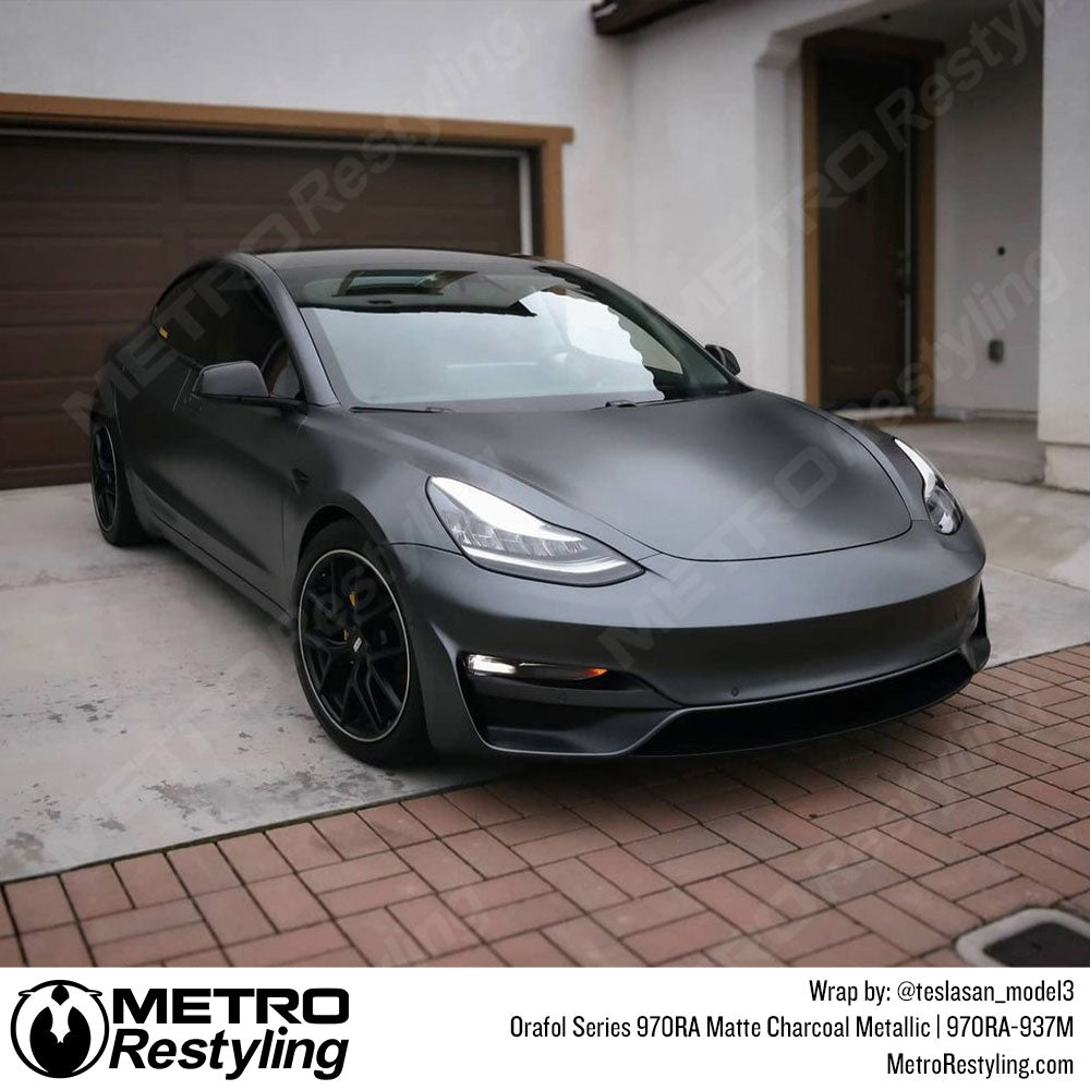 Matte Metallic Tesla Model 3 wrap