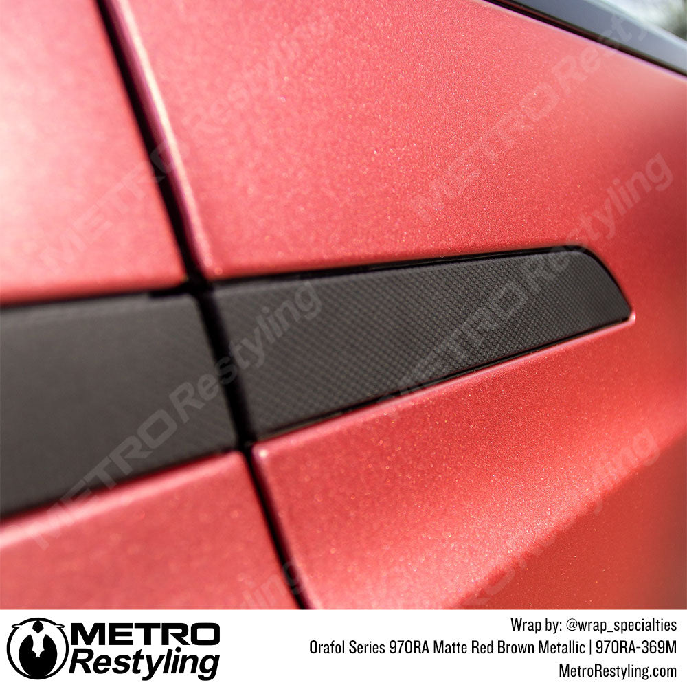 Matte Red Brown Metallic Tesla Wrap