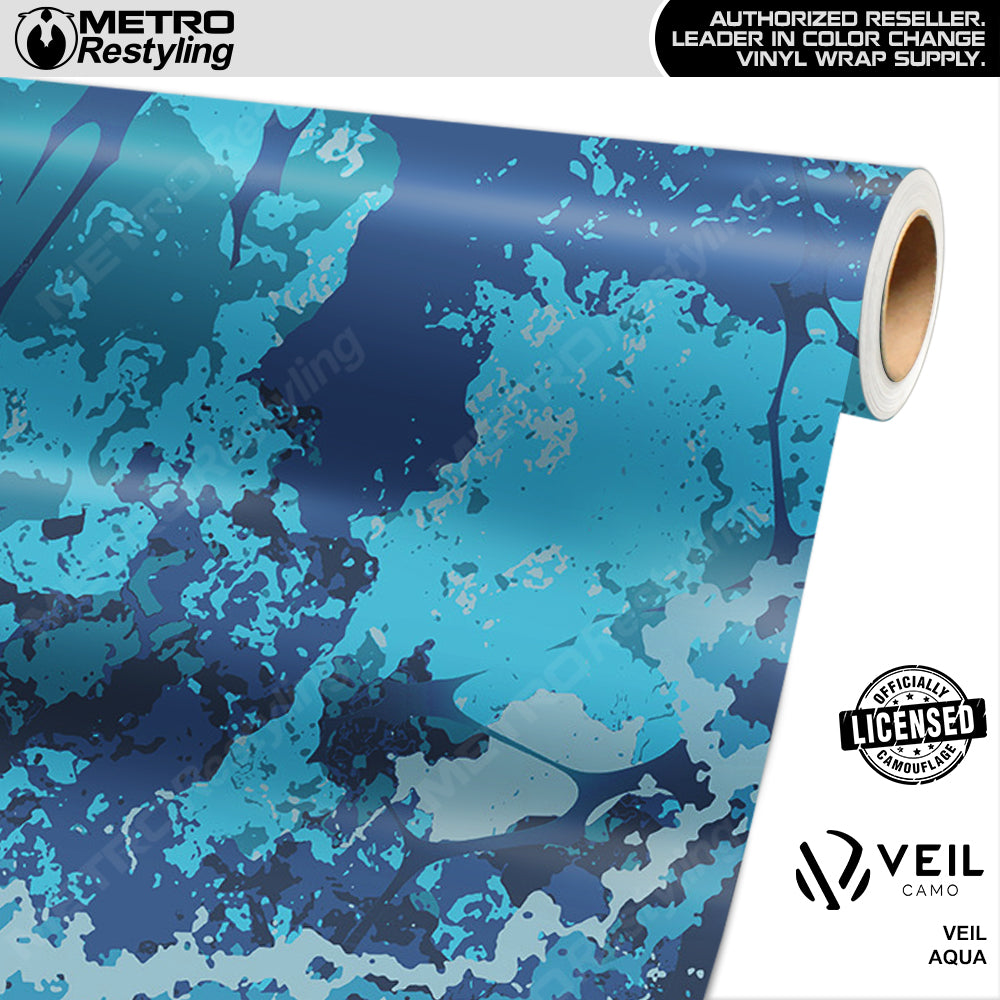 Veil Stoke Aqua Camouflage Vinyl Wrap Film