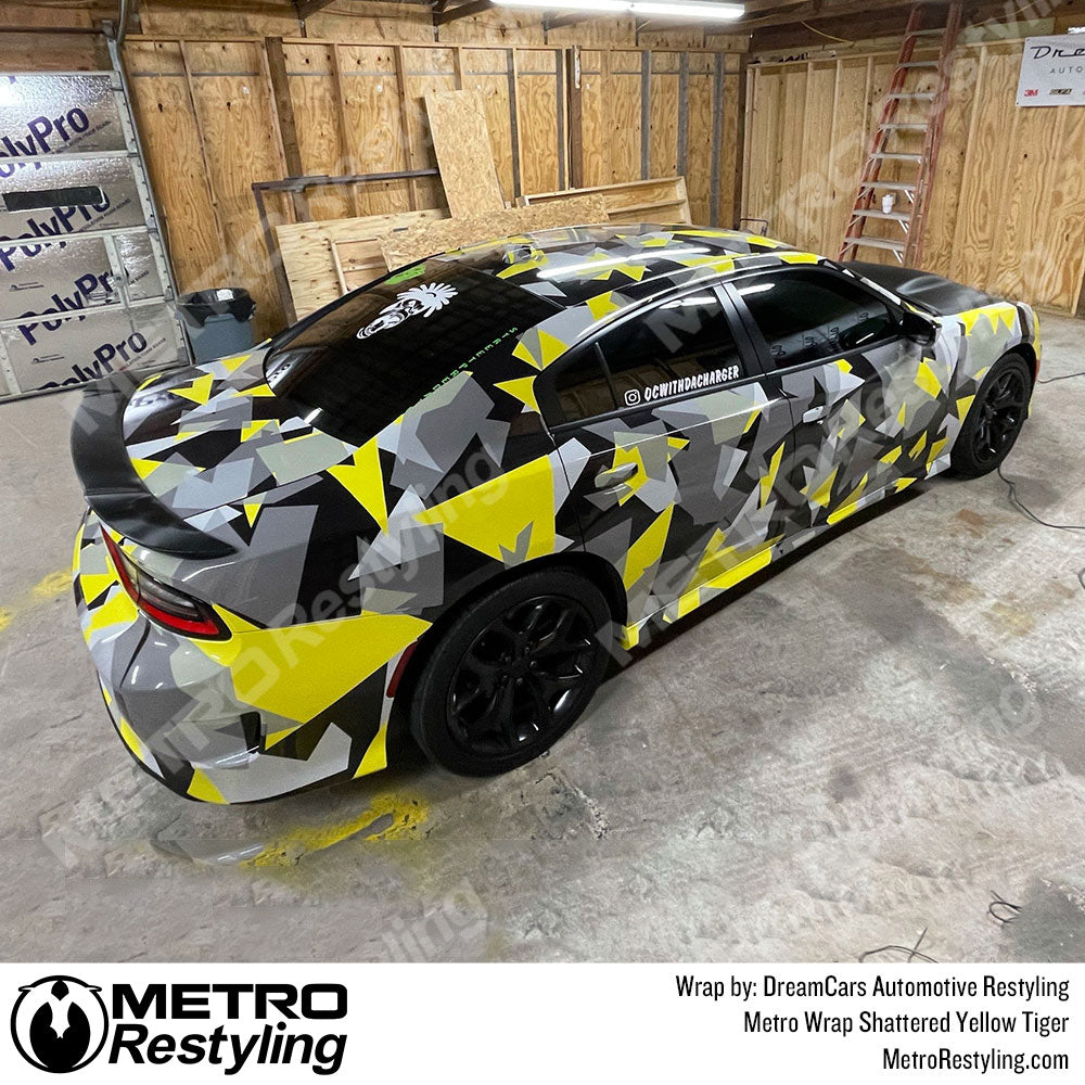 Metro Wrap Shattered Yellow Tiger Camouflage Vinyl