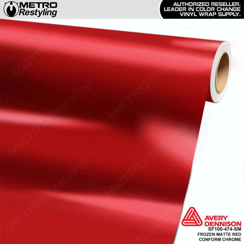 Metro Avery SF100 Frozen Matte Red Conform Chrome Vinyl Wrap