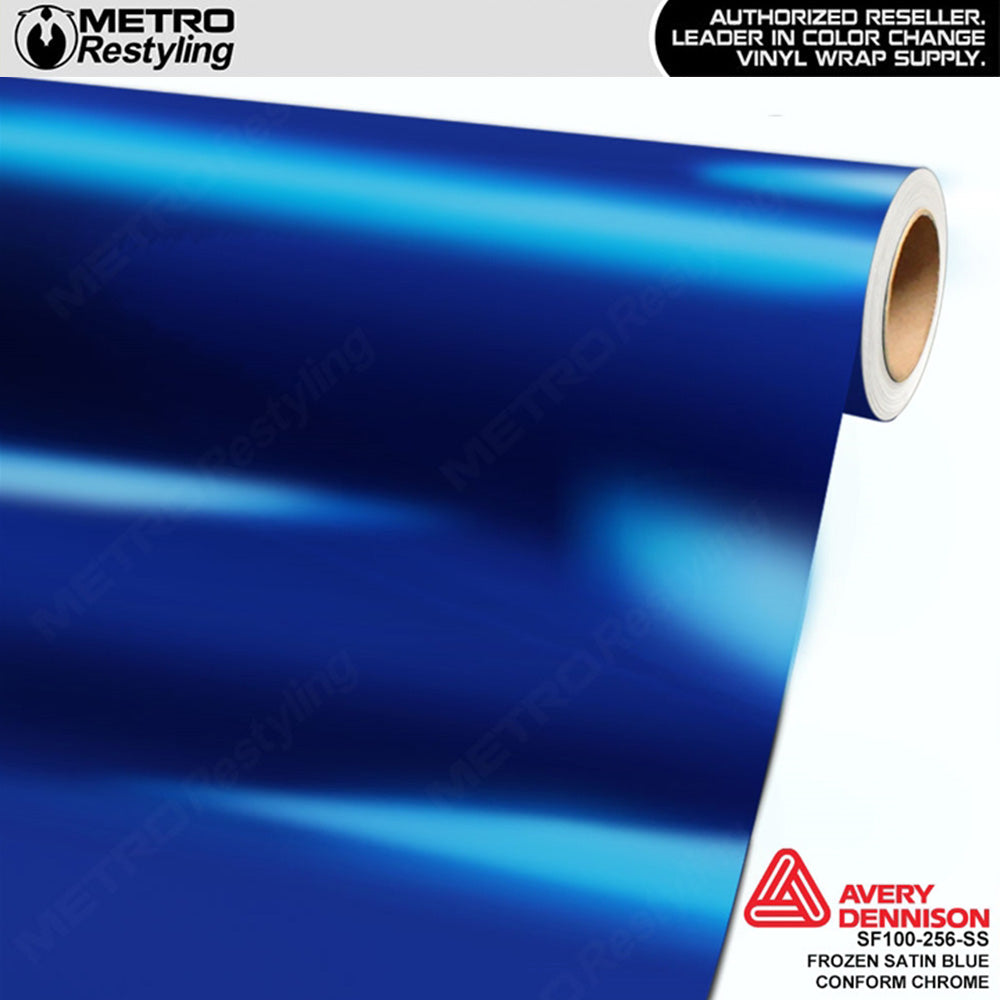 Metro Avery SF100 Frozen Satin Blue Conform Chrome Vinyl Wrap