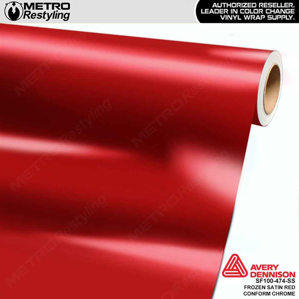 Metro Avery SF100 Frozen Satin Red Conform Chrome Vinyl Wrap