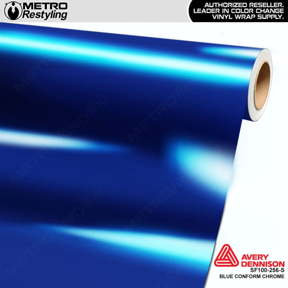 Metro Avery SF100 Gloss Protected Blue Conform Chrome Vinyl Wrap