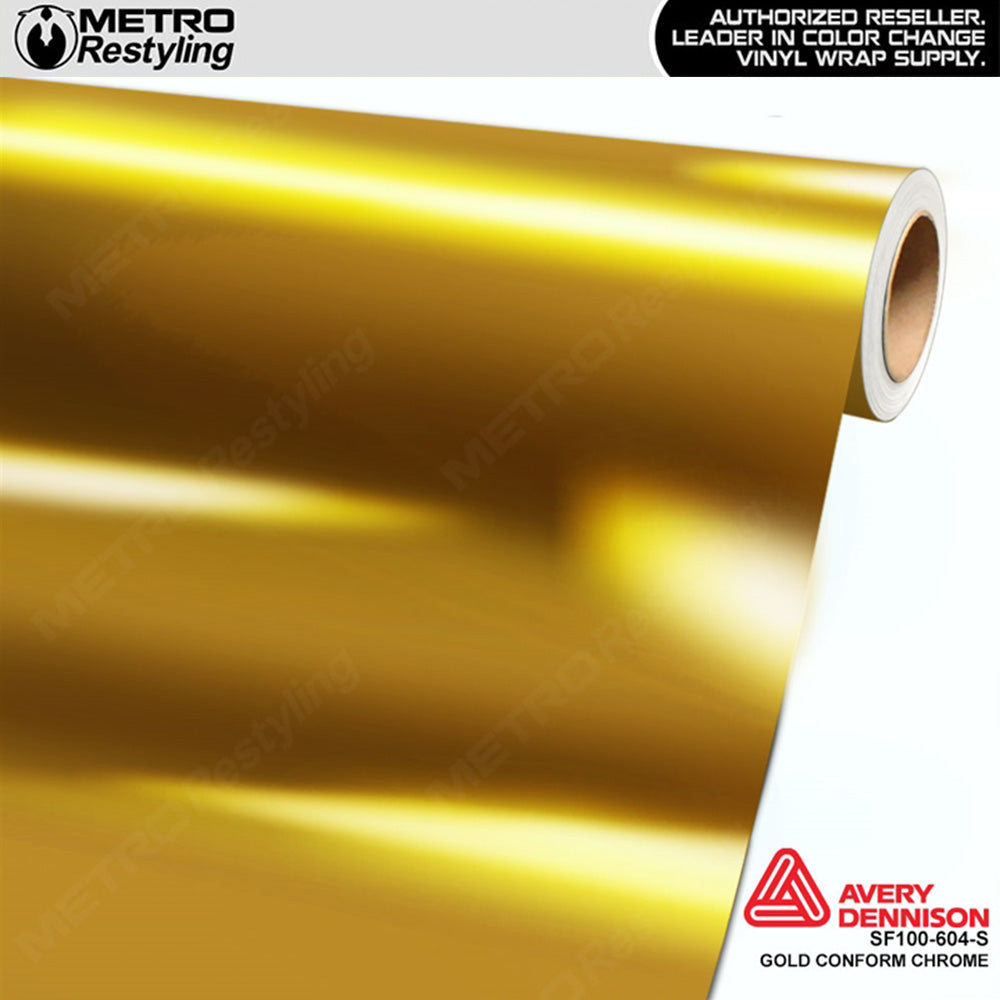 Metro Avery SF100 Gloss Protected Gold Conform Chrome Vinyl Wrap