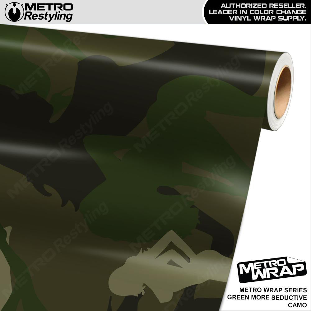 Metro Wrap More Seductive Green Camouflage Vinyl Film