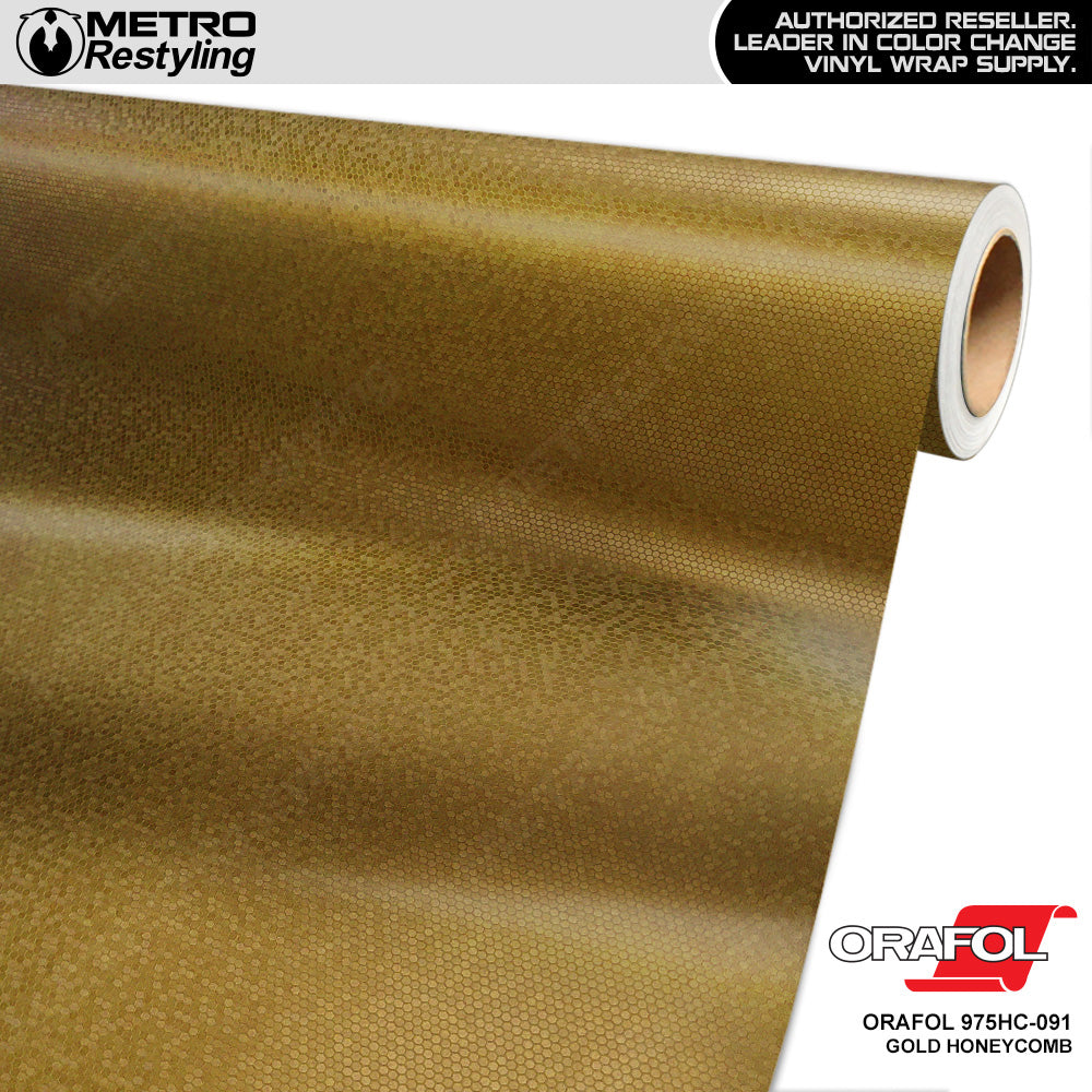 Orafol 975 Gold Honeycomb Vinyl Wrap | 975HC-091 (Special Order)