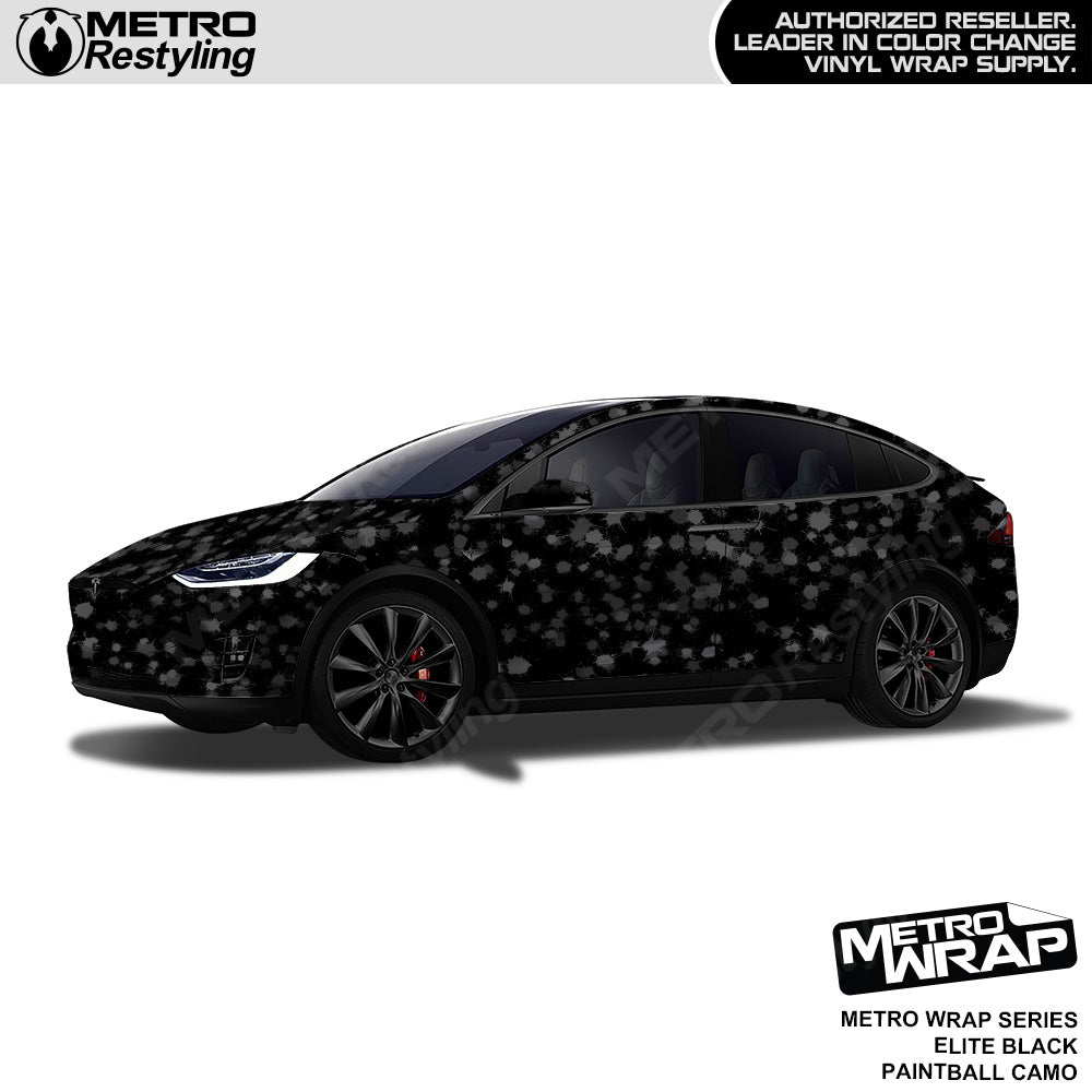 Metro Wrap Paintball Elite Black Camouflage Vinyl Film