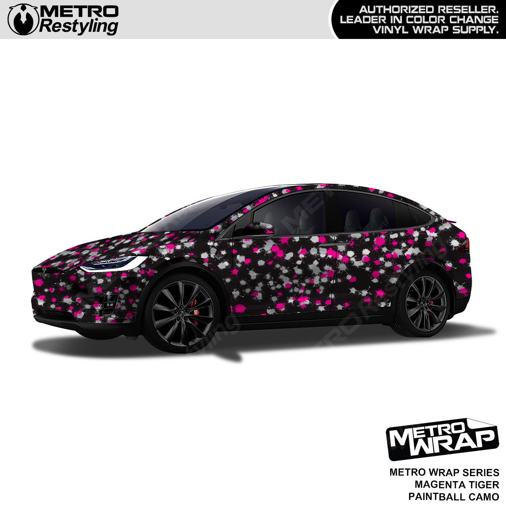 Metro Wrap Paintball Magenta Tiger Camouflage Vinyl Film