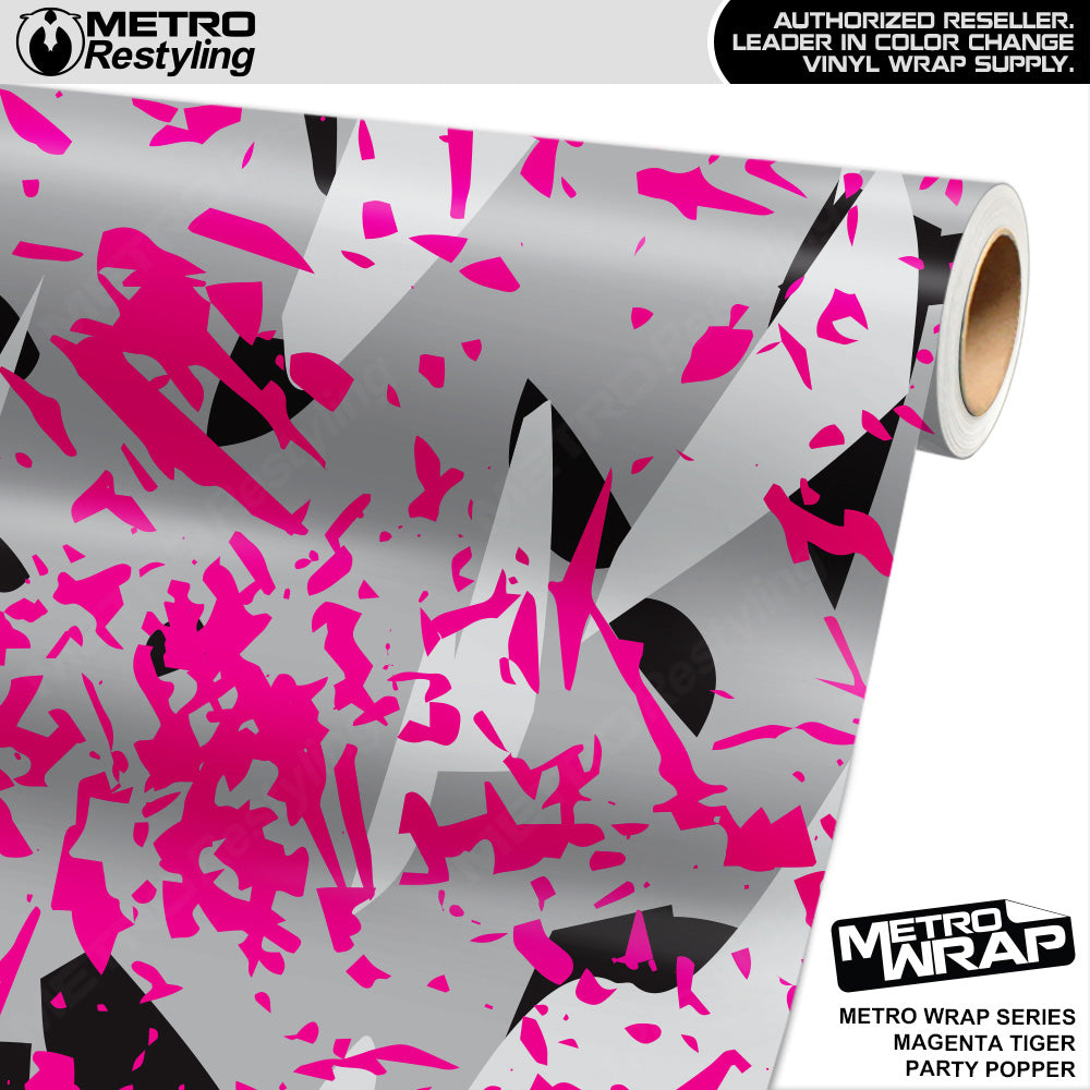 Metro Wrap Party Popper Magenta Tiger Vinyl Film