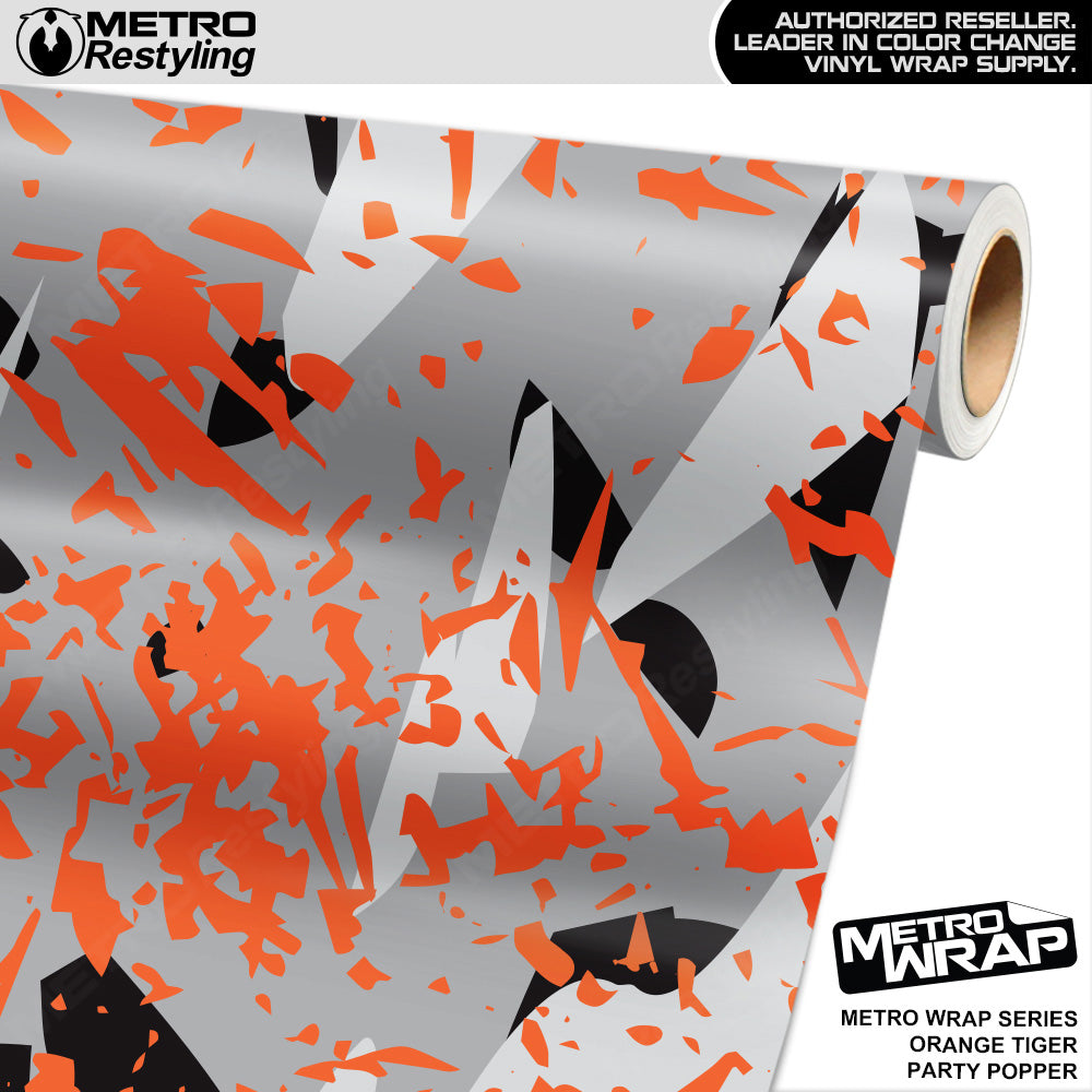 Metro Wrap Party Popper Orange Tiger Vinyl Film