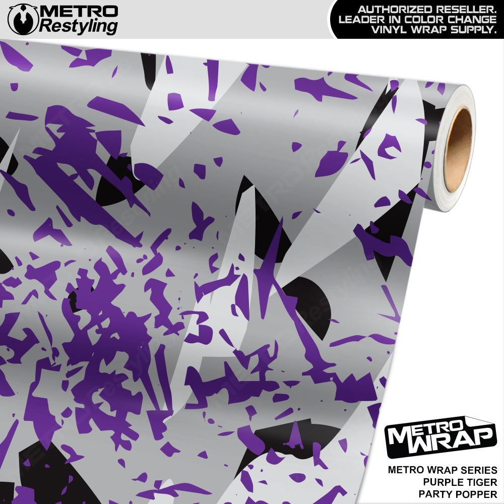 Metro Wrap Party Popper Purple Tiger Vinyl Film
