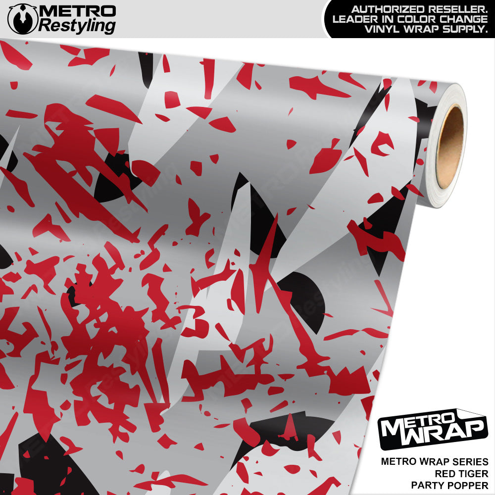 Metro Wrap Party Popper Red Tiger Vinyl Film