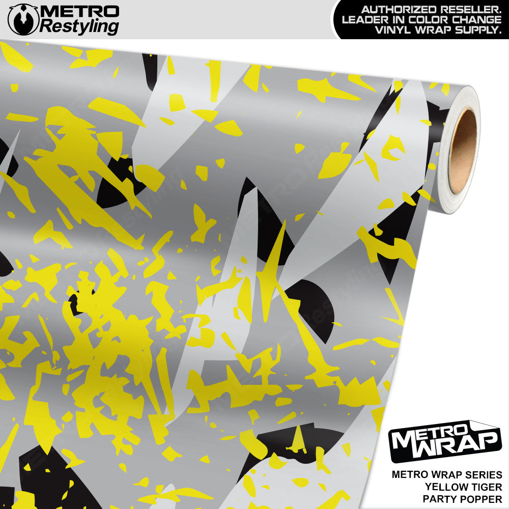 Metro Wrap Party Popper Yellow Tiger Vinyl Film