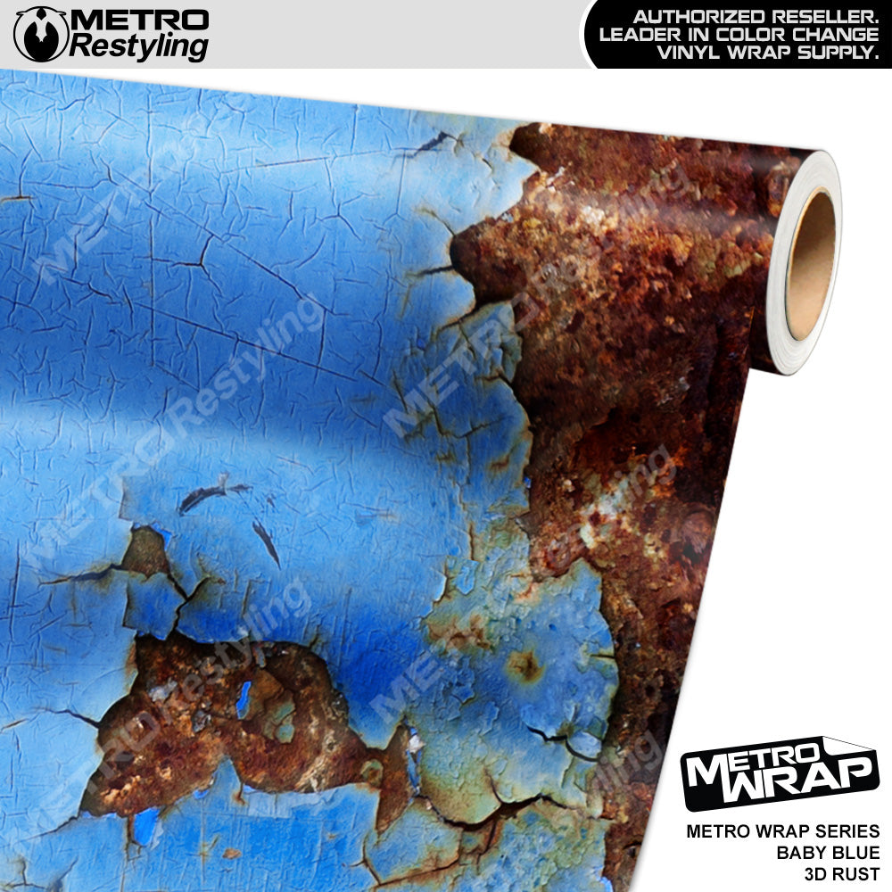 Metro Wrap 3D Baby Blue Rust Vinyl Film