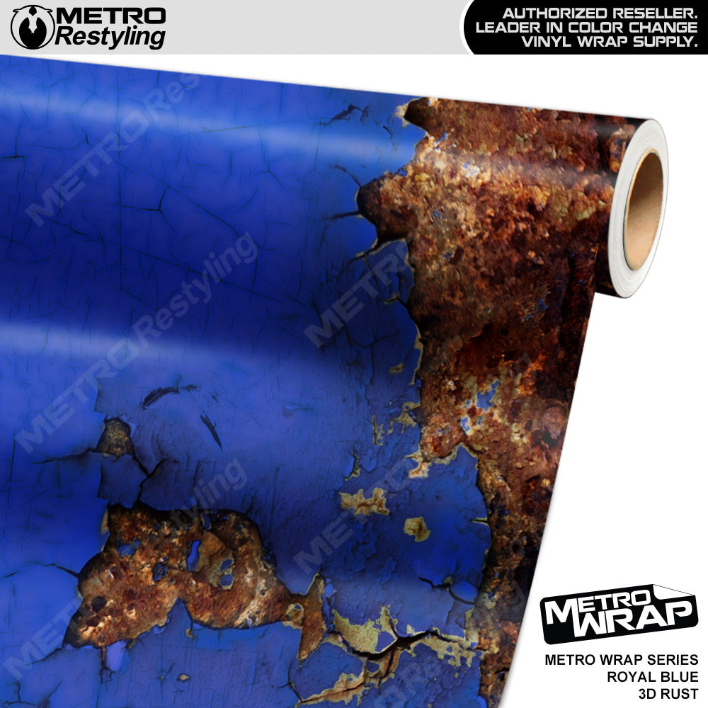 Metro Wrap 3D Royal Blue Rust Vinyl Film