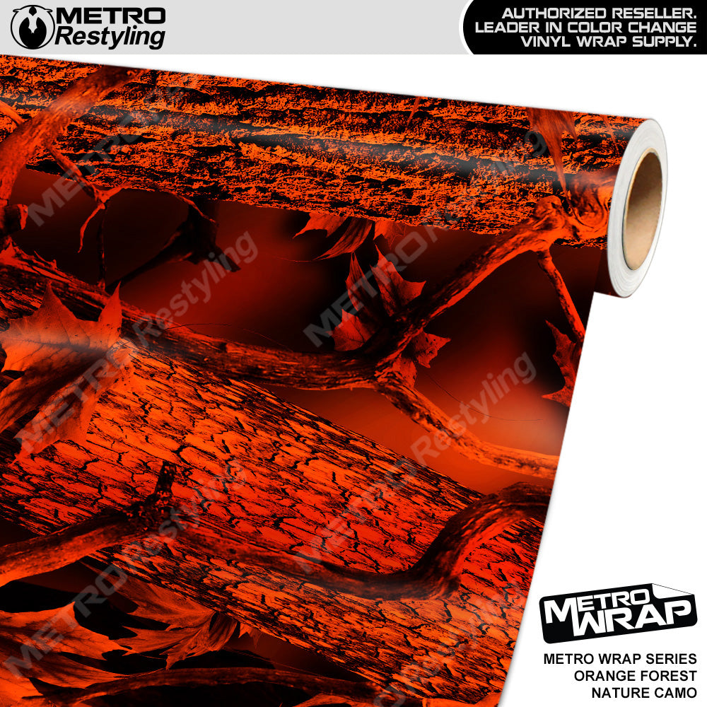 Metro Wrap HD Orange Forest Nature Camouflage Vinyl Film