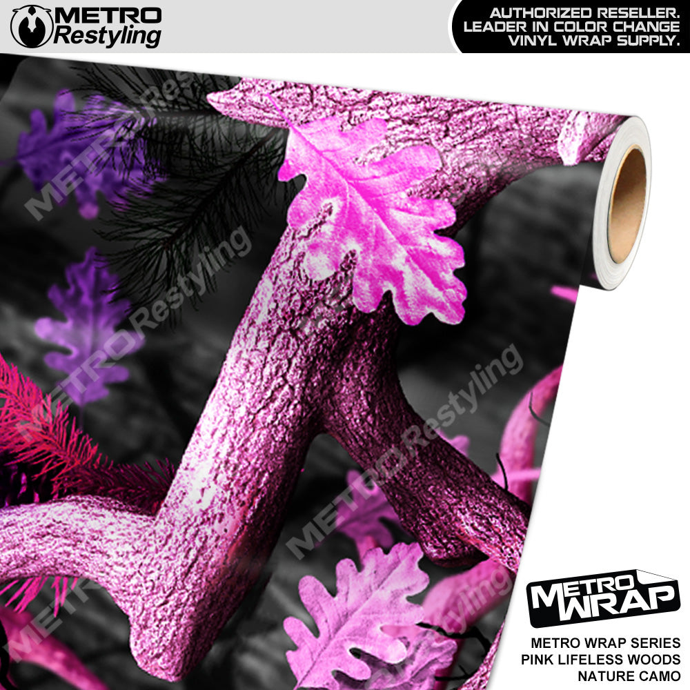 Metro Wrap HD Pink Lifeless Woods Nature Camouflage Vinyl Film