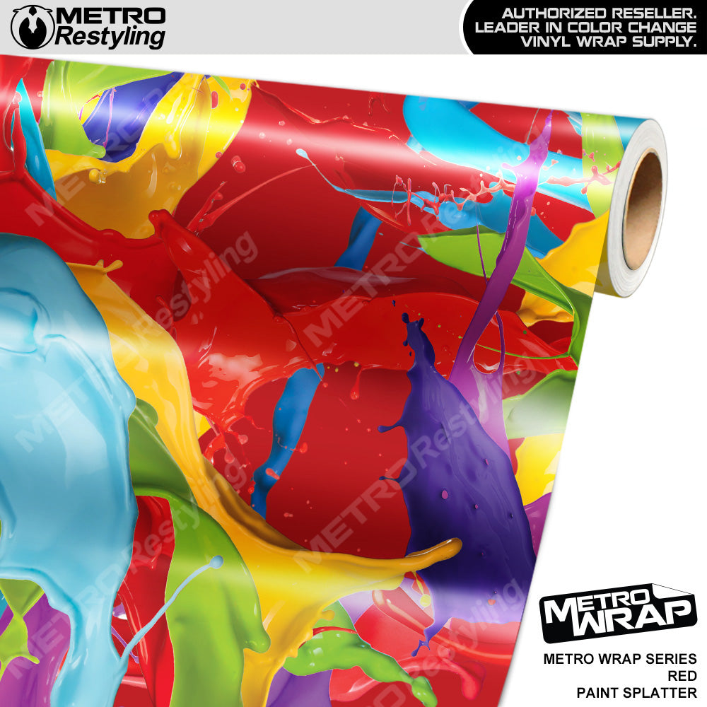 Metro Wrap Red Paint Splatter Vinyl Film