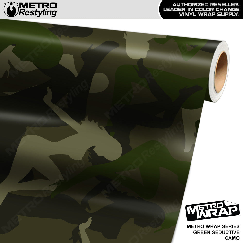Metro Wrap Seductive Green Camouflage Vinyl Film