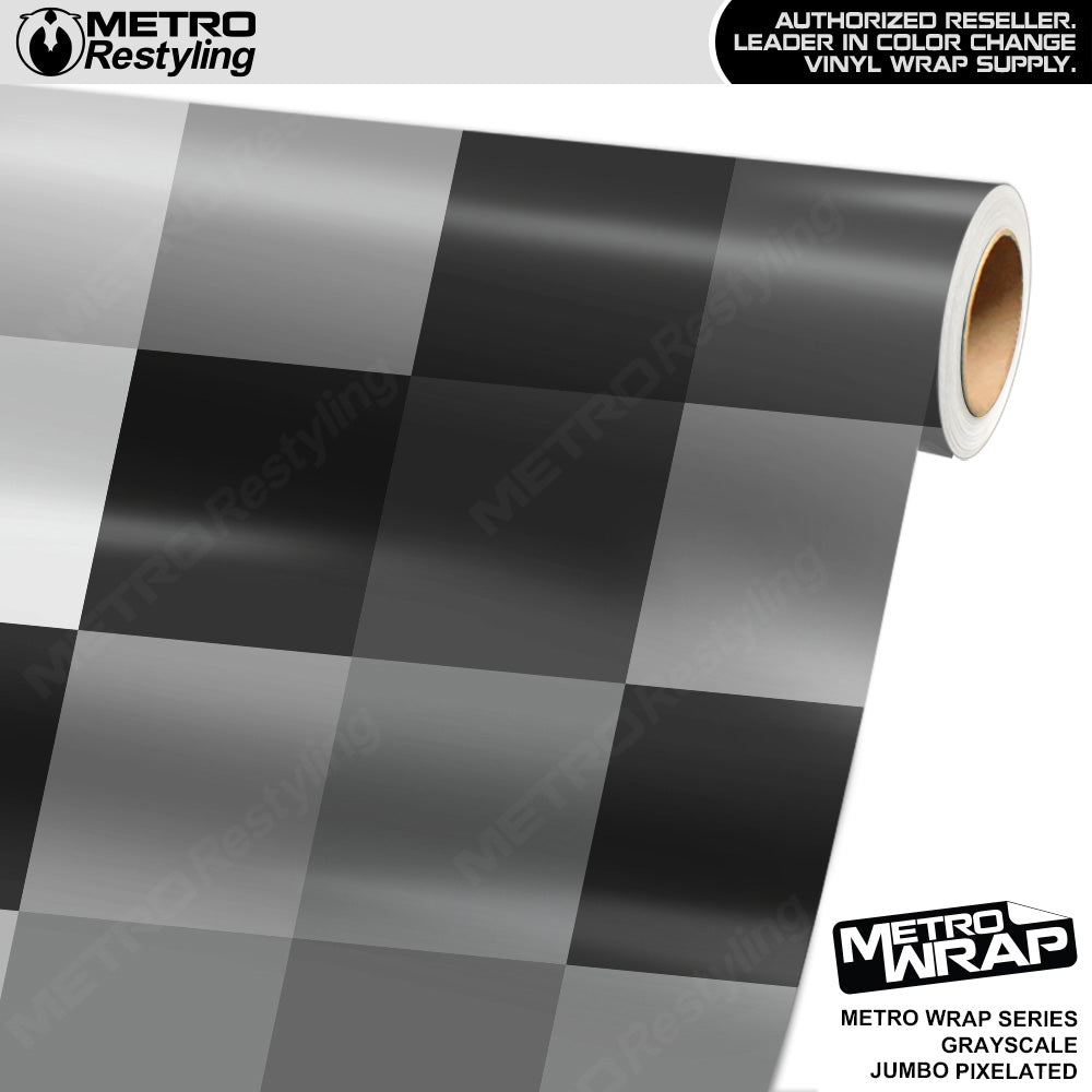 Metro Wrap Jumbo Pixel Grayscale Camouflage Vinyl Film