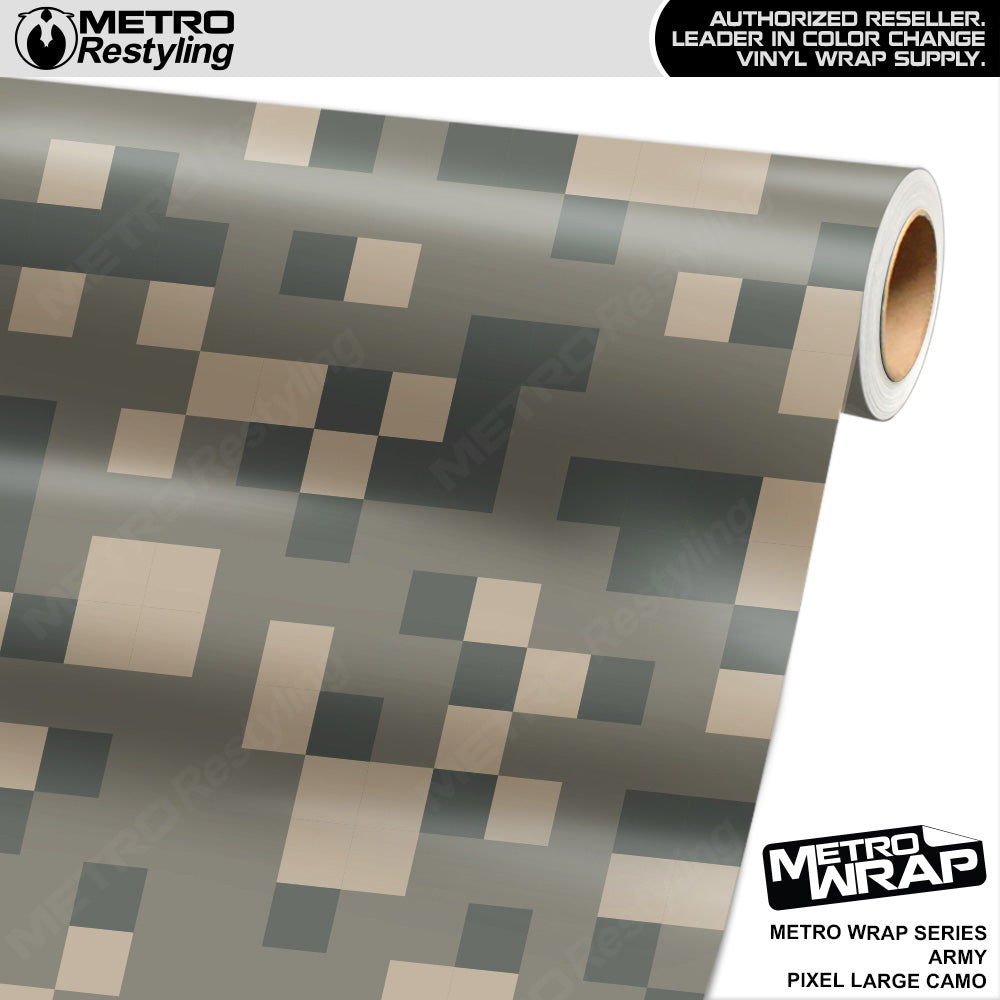 Metro Wrap Large Pixel Army Camouflage Vinyl Film