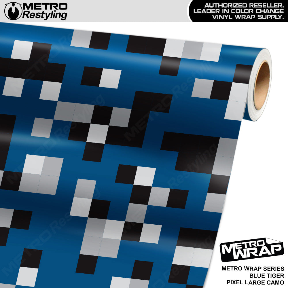 Metro Wrap Large Pixel Blue Tiger Camouflage Vinyl Film