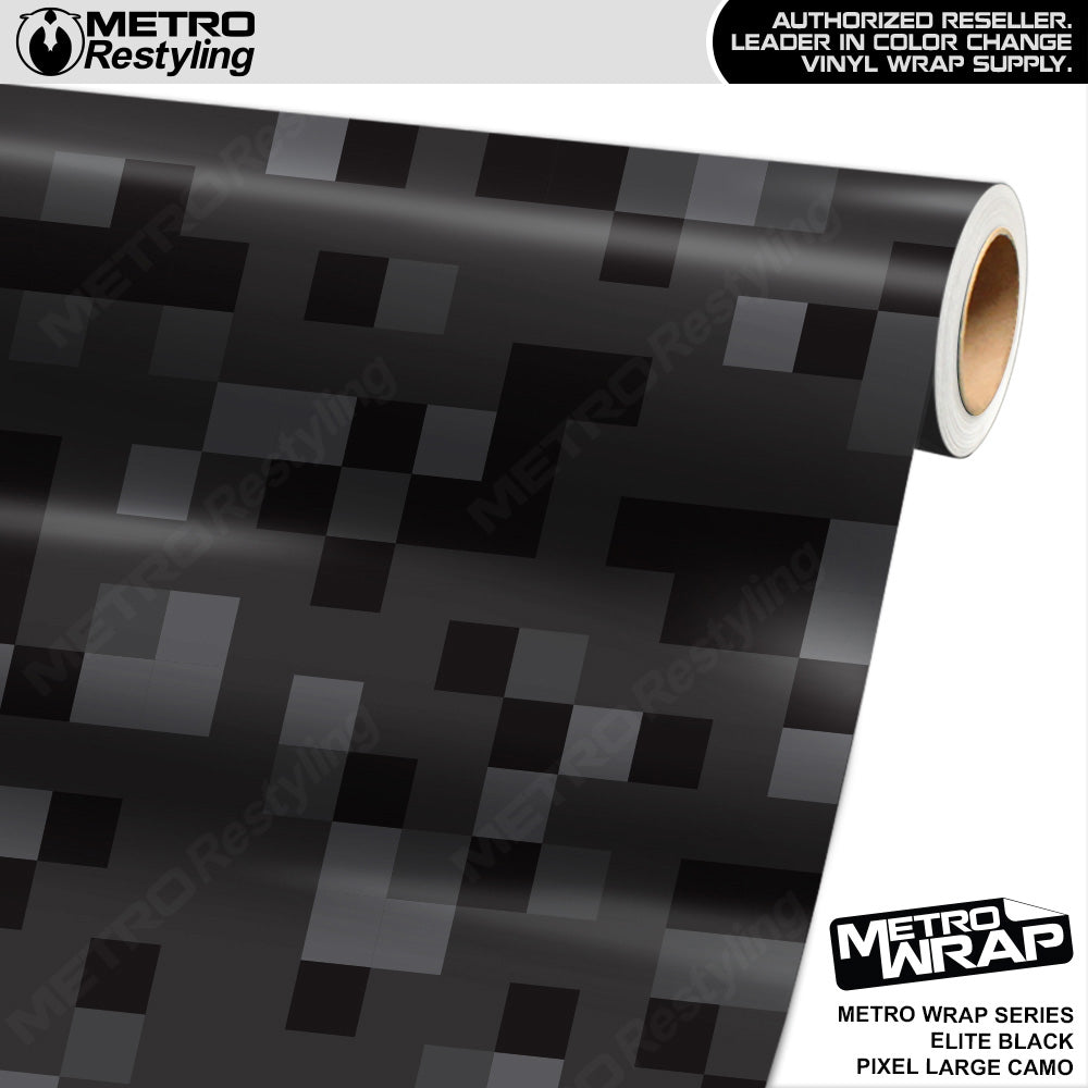 Metro Wrap Large Pixel Elite Black Camouflage Vinyl Film