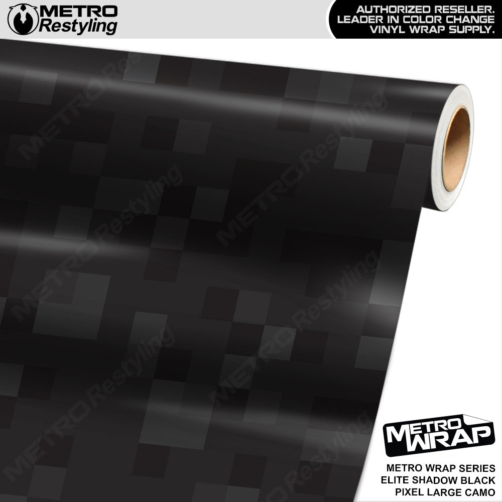 Metro Wrap Large Pixel Elite Shadow Black Camouflage Vinyl Film
