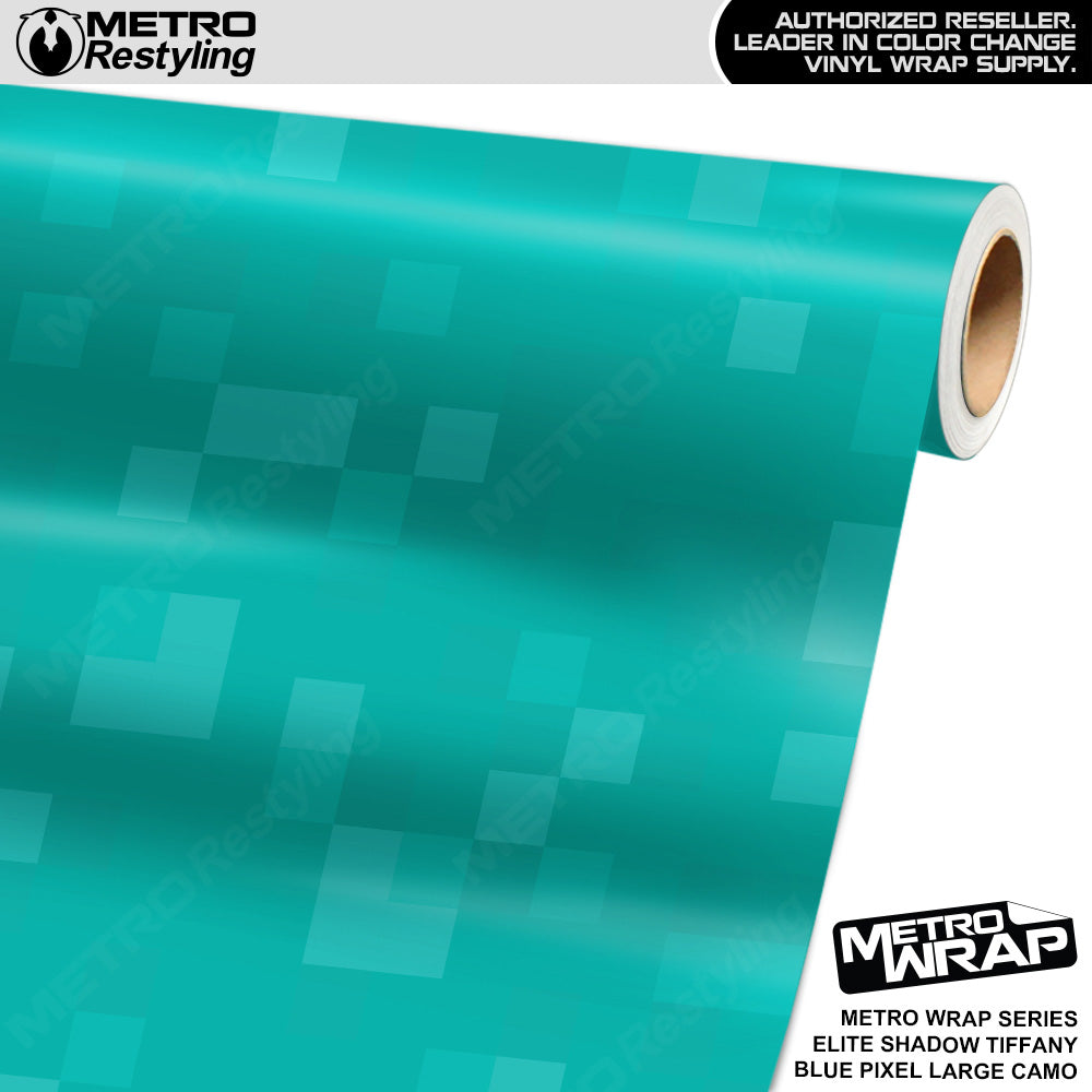 Metro Wrap Large Pixel Elite Shadow Tiffany Blue Camouflage Vinyl Film