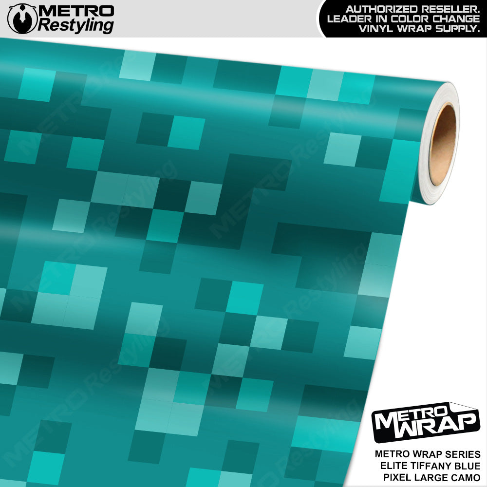 Metro Wrap Large Pixel Elite Tiffany Blue Camouflage Vinyl Film