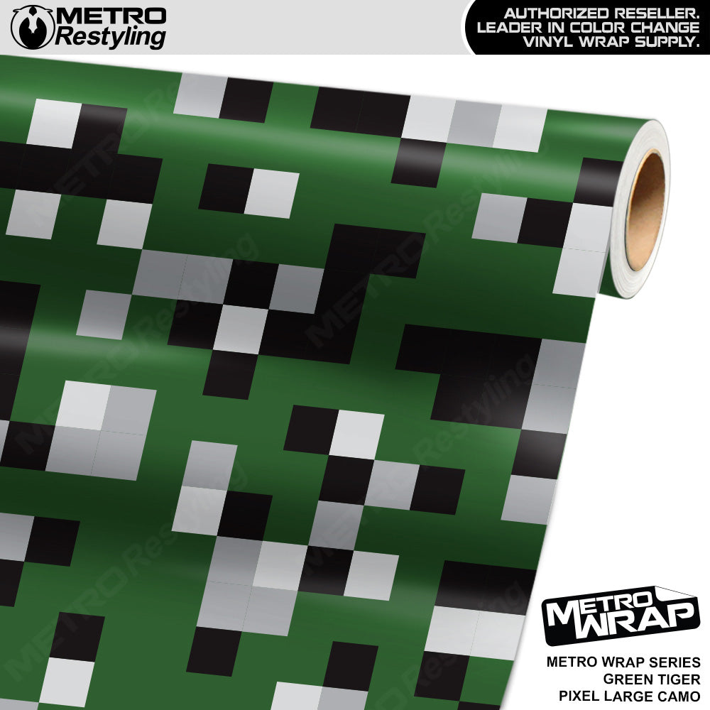 Metro Wrap Large Pixel Green Tiger Camouflage Vinyl Film