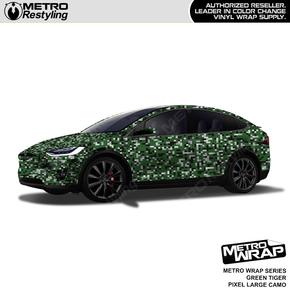 Metro Wrap Large Pixel Green Tiger Camouflage Vinyl Film