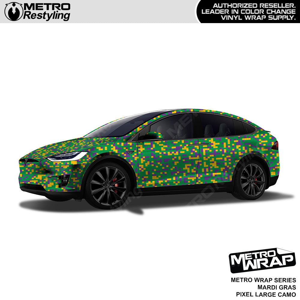 Metro Wrap Large Pixel Mardi Gras Camouflage Vinyl Film