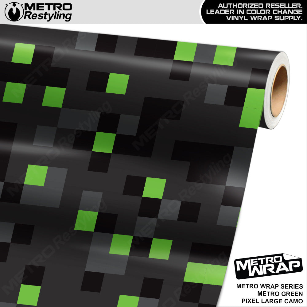 Metro Wrap Large Pixel Metro Green Camouflage Vinyl Film
