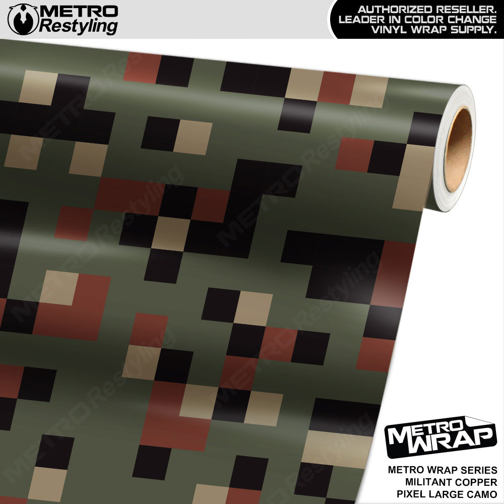 Metro Wrap Large Pixel Militant Copper Camouflage Vinyl Film