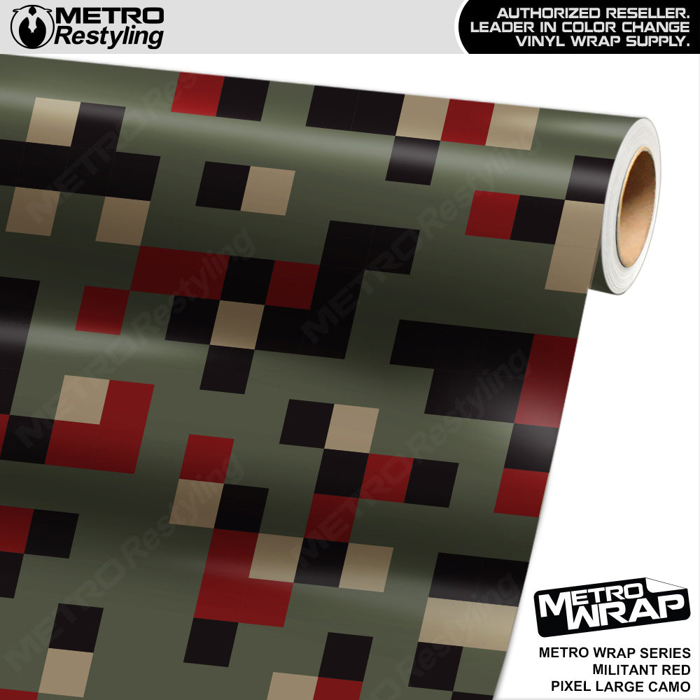 Metro Wrap Large Pixel Militant Red Camouflage Vinyl Film