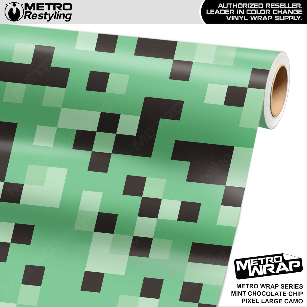 Metro Wrap Large Pixel Mint Chocolate Chip Camouflage Vinyl Film