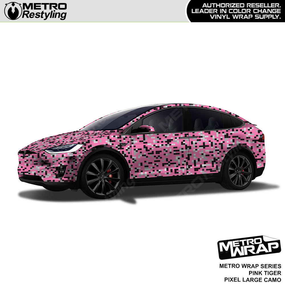 Metro Wrap Large Pixel Pink Tiger Camouflage Vinyl Film