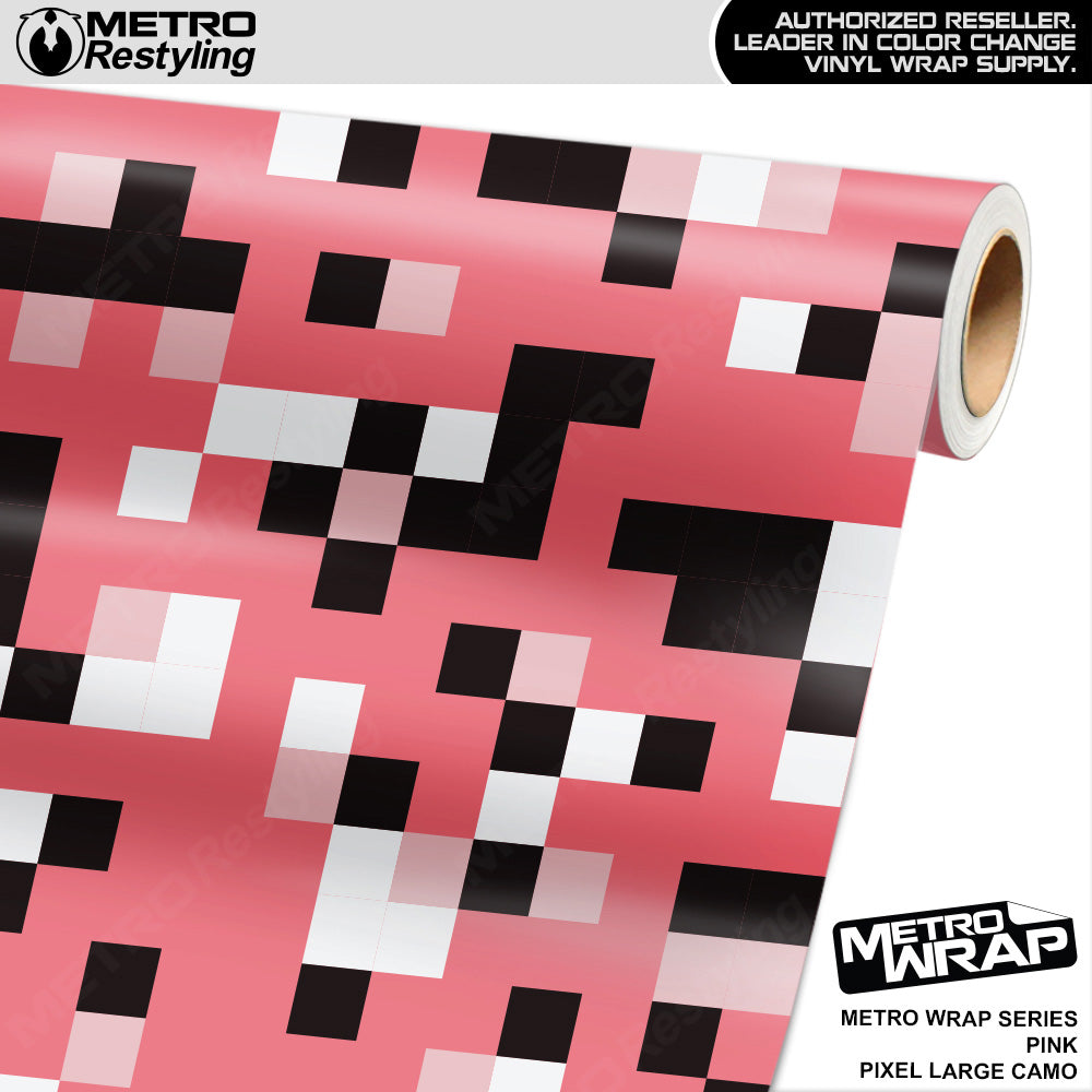 Metro Wrap Large Pixel Pink Camouflage Vinyl Film